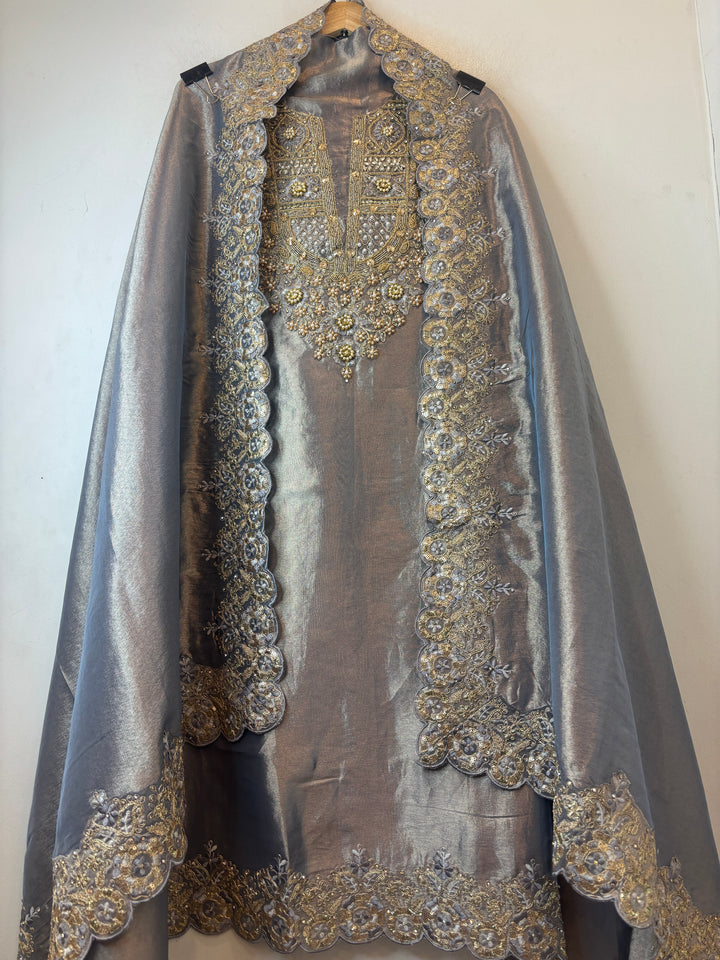 Mahira – Tissue Pearl &amp; Dori Handwork Suit DBPJ1