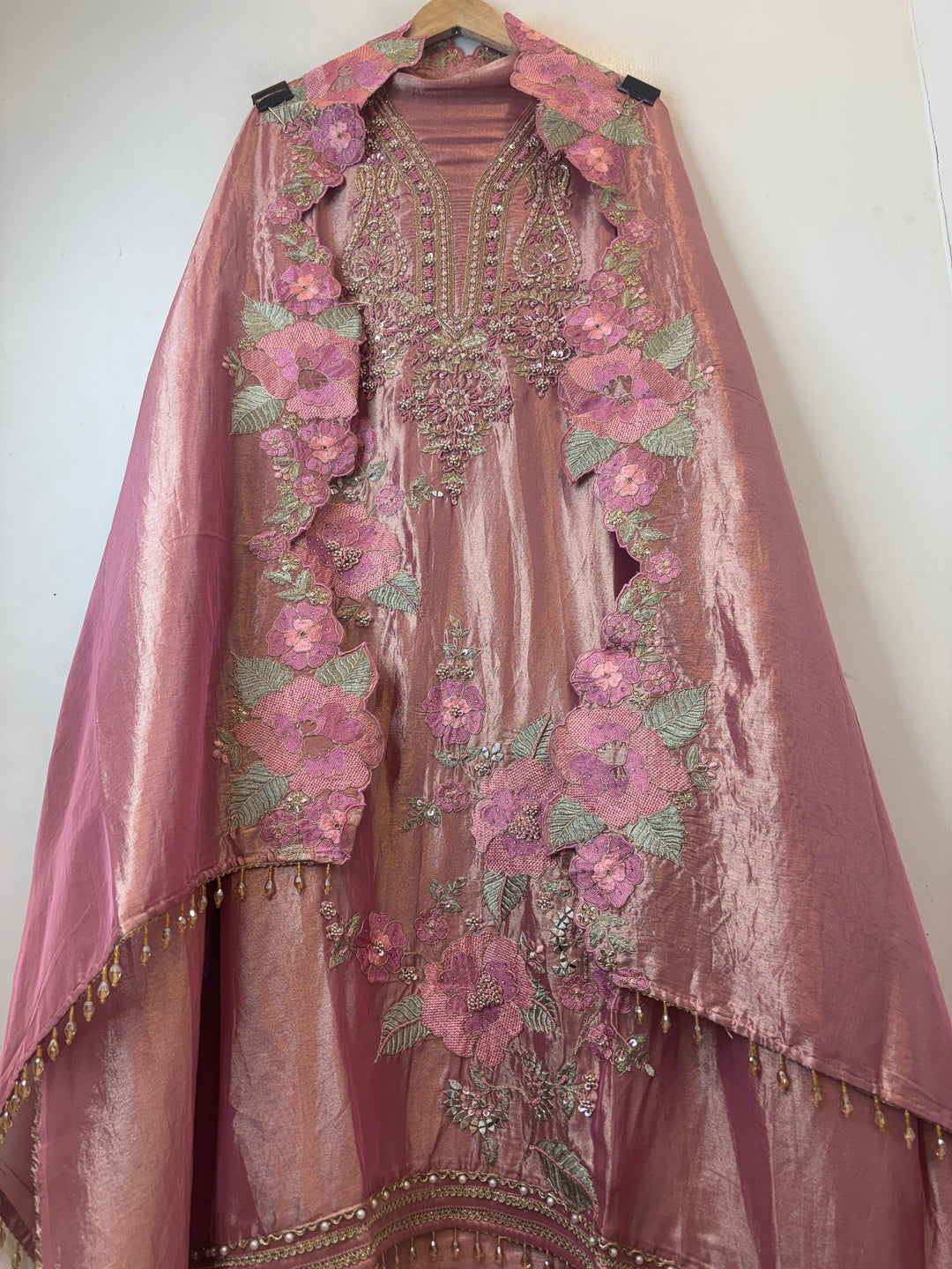 Zohra – Tissue Embroidered Handwork Suit DK3