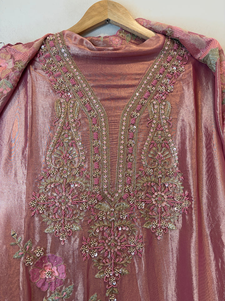 Zohra – Tissue Embroidered Handwork Suit DK3