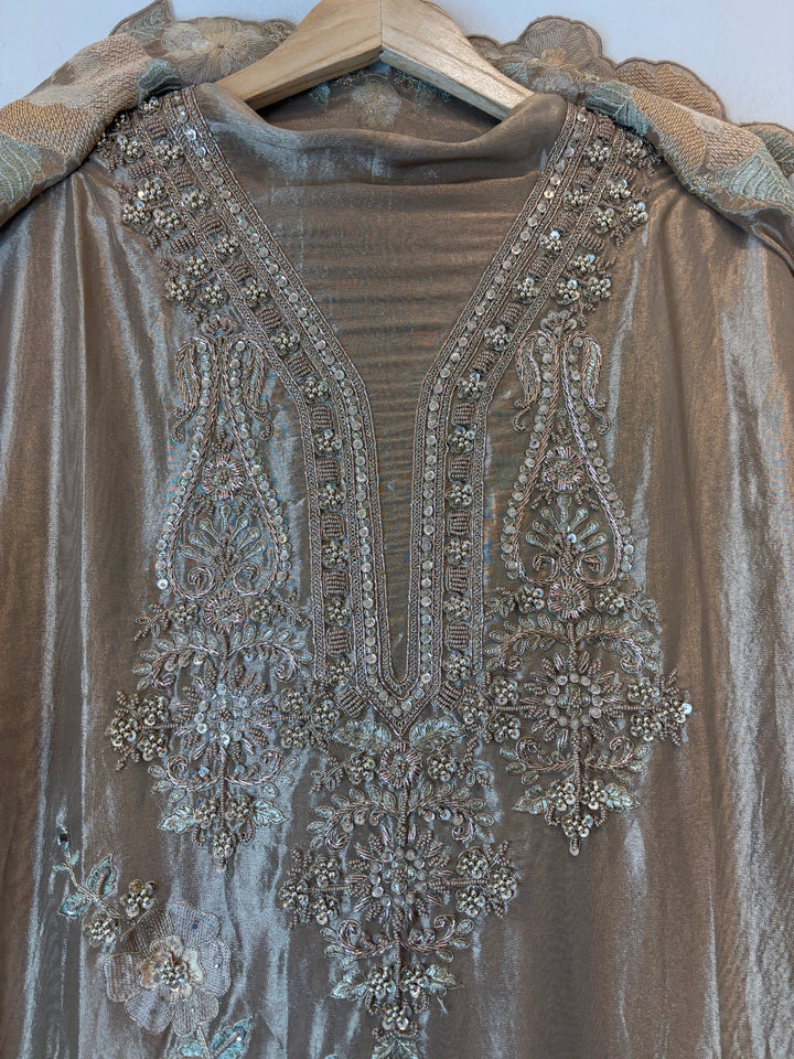 Zohra – Tissue Embroidered Handwork Suit DK1