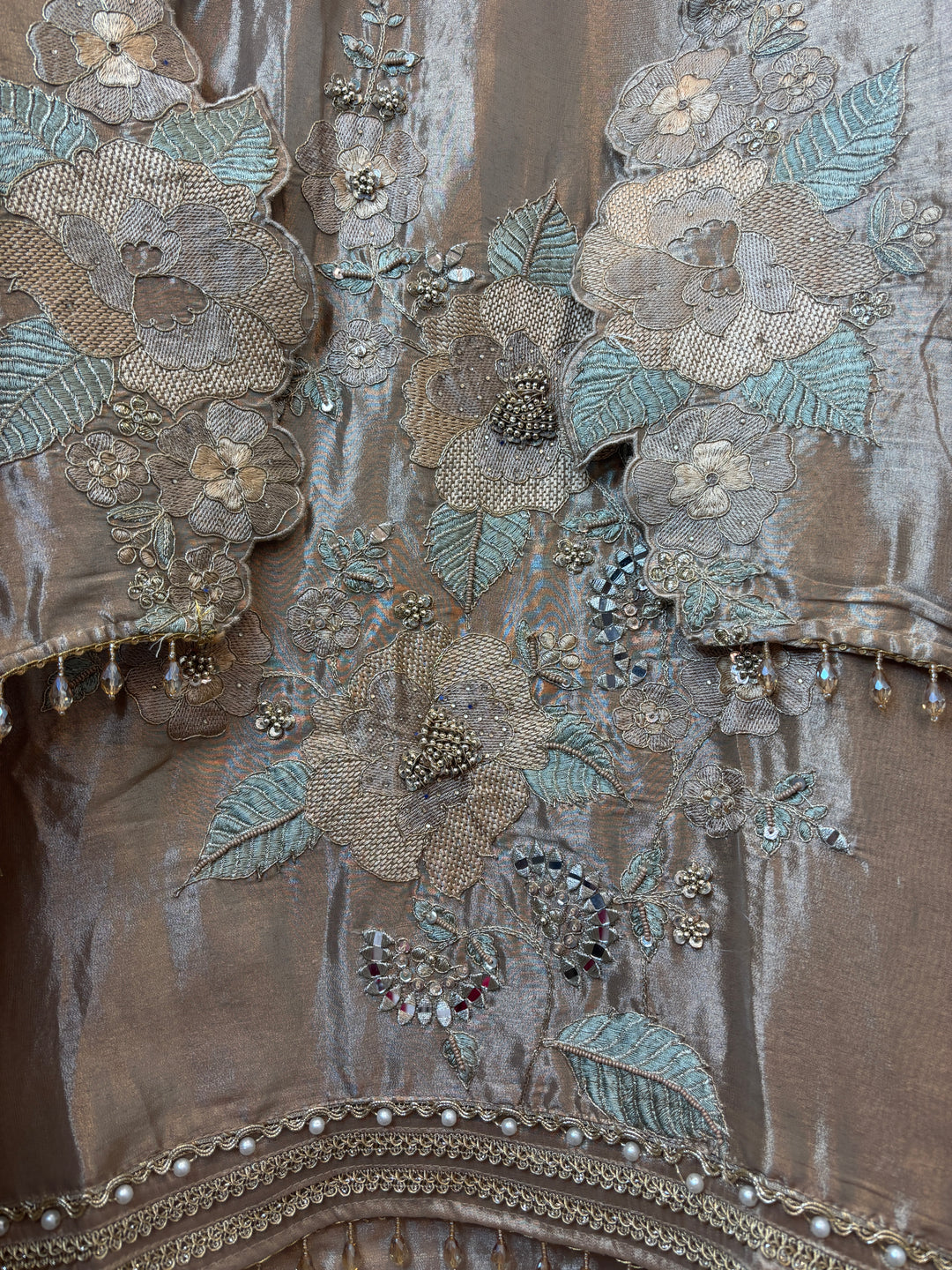 Zohra – Tissue Embroidered Handwork Suit DK1