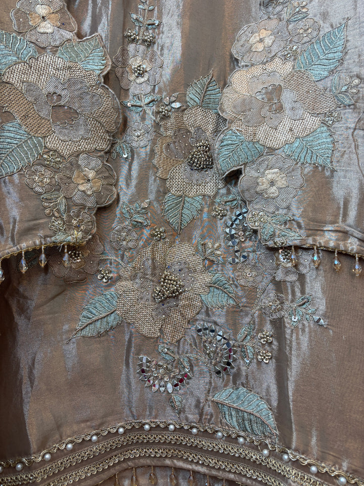 Zohra – Tissue Embroidered Handwork Suit DK1