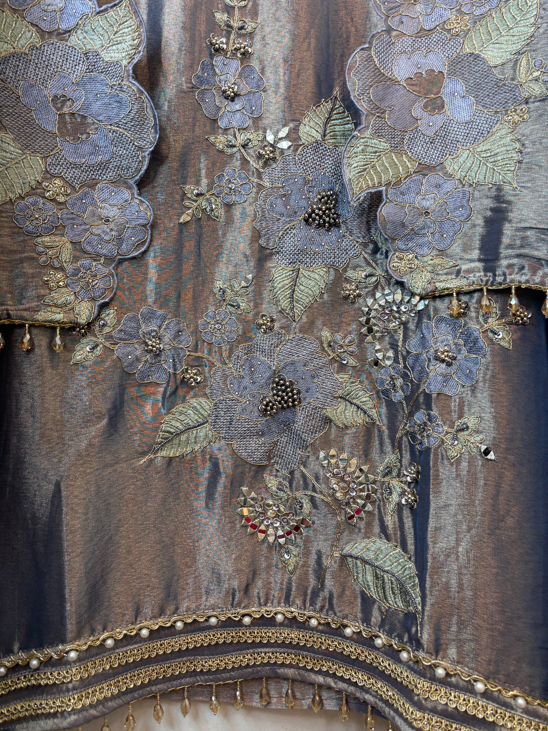 Zohra – Tissue Embroidered Handwork Suit DK2
