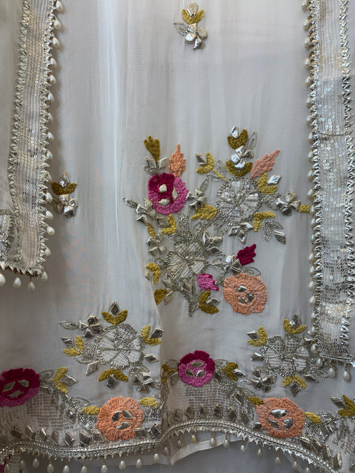 Afsana – Organza Zari Gotta Embellished Suit B20003