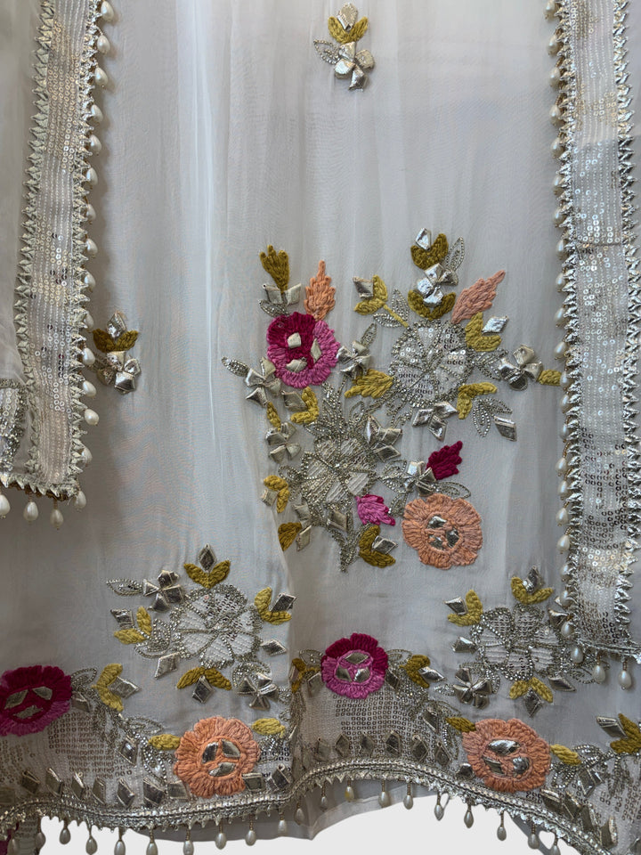 Afsana – Organza Zari Gotta Embellished Suit B20003