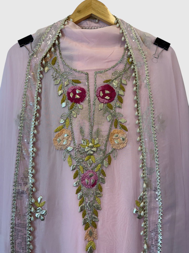 Afsana – Organza Zari Gotta Embellished Suit B20002