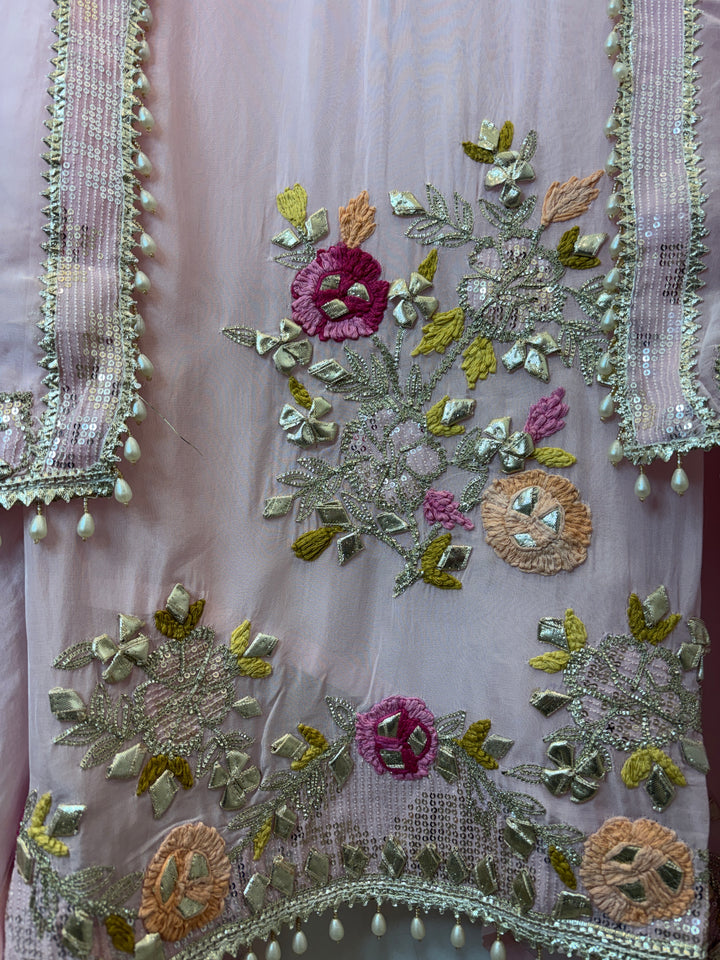 Afsana – Organza Zari Gotta Embellished Suit B20002