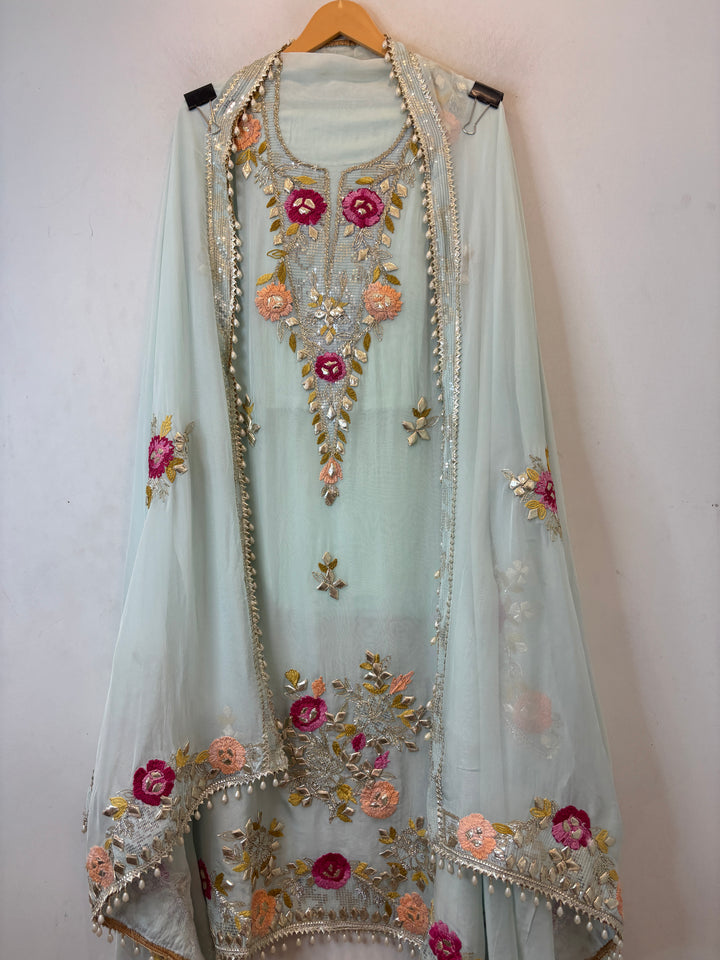 Afsana – Organza Zari Gotta Embellished Suit B20001