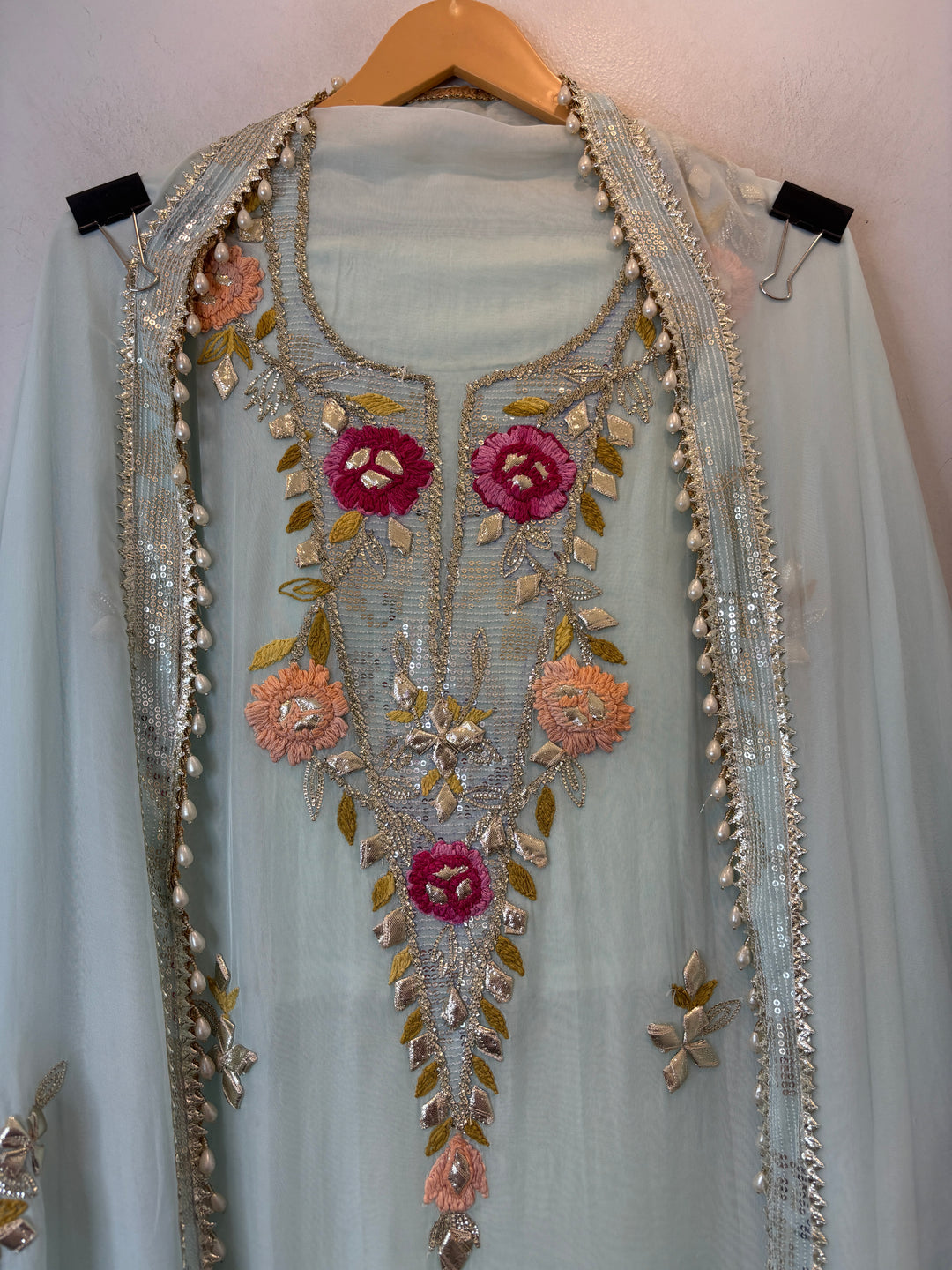 Afsana – Organza Zari Gotta Embellished Suit B20001