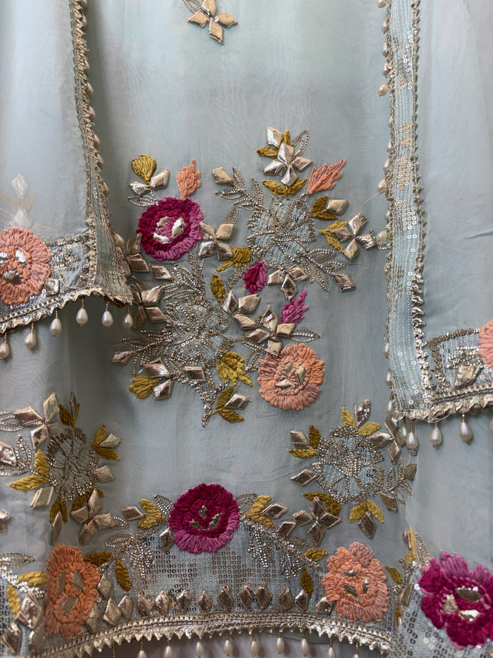 Afsana – Organza Zari Gotta Embellished Suit B20001