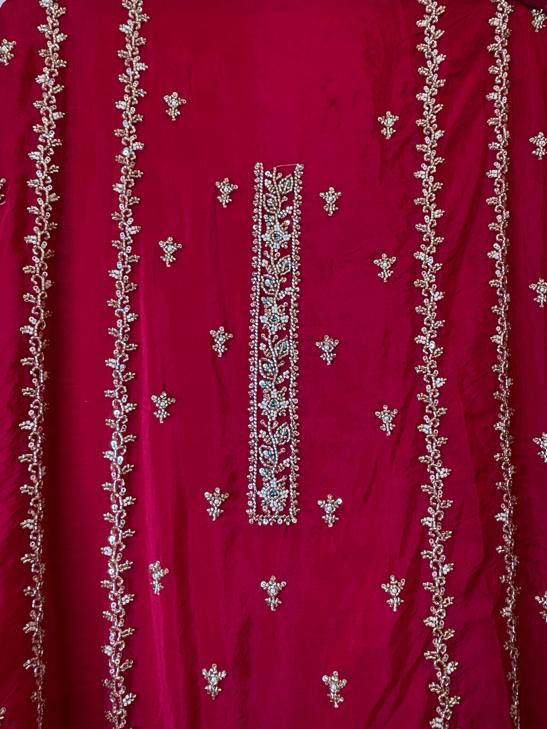 Aaira – Rust Silk Organza Handwork Suit