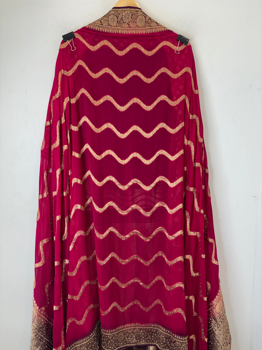 Mahira – Pink Pure Khadi Georgette Leheriya Suit