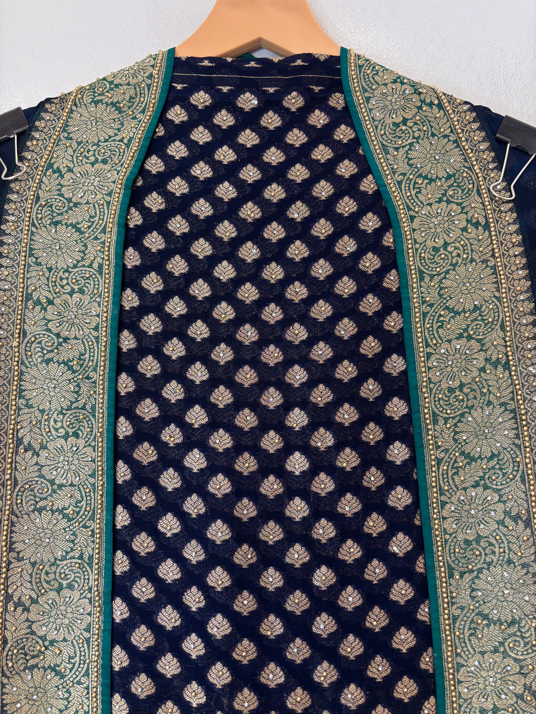 Mahira – Blue Pure Khadi Georgette Leheriya Suit