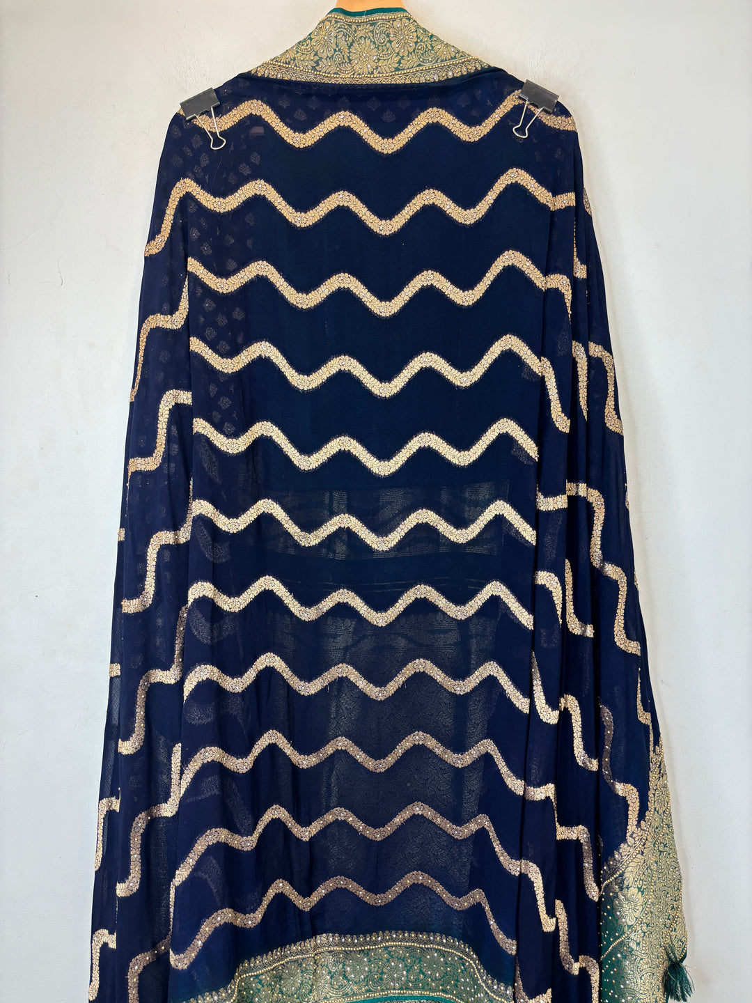 Mahira – Blue Pure Khadi Georgette Leheriya Suit