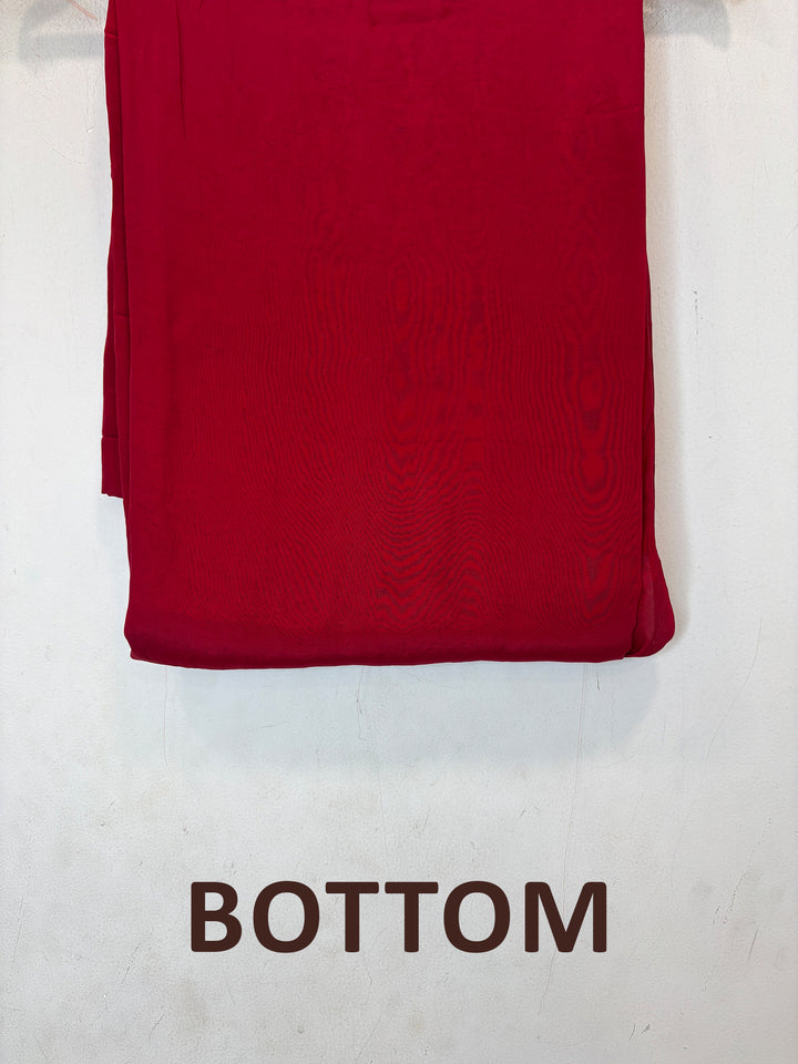 Mahira – Maroon Pure Khadi Georgette Leheriya Suit