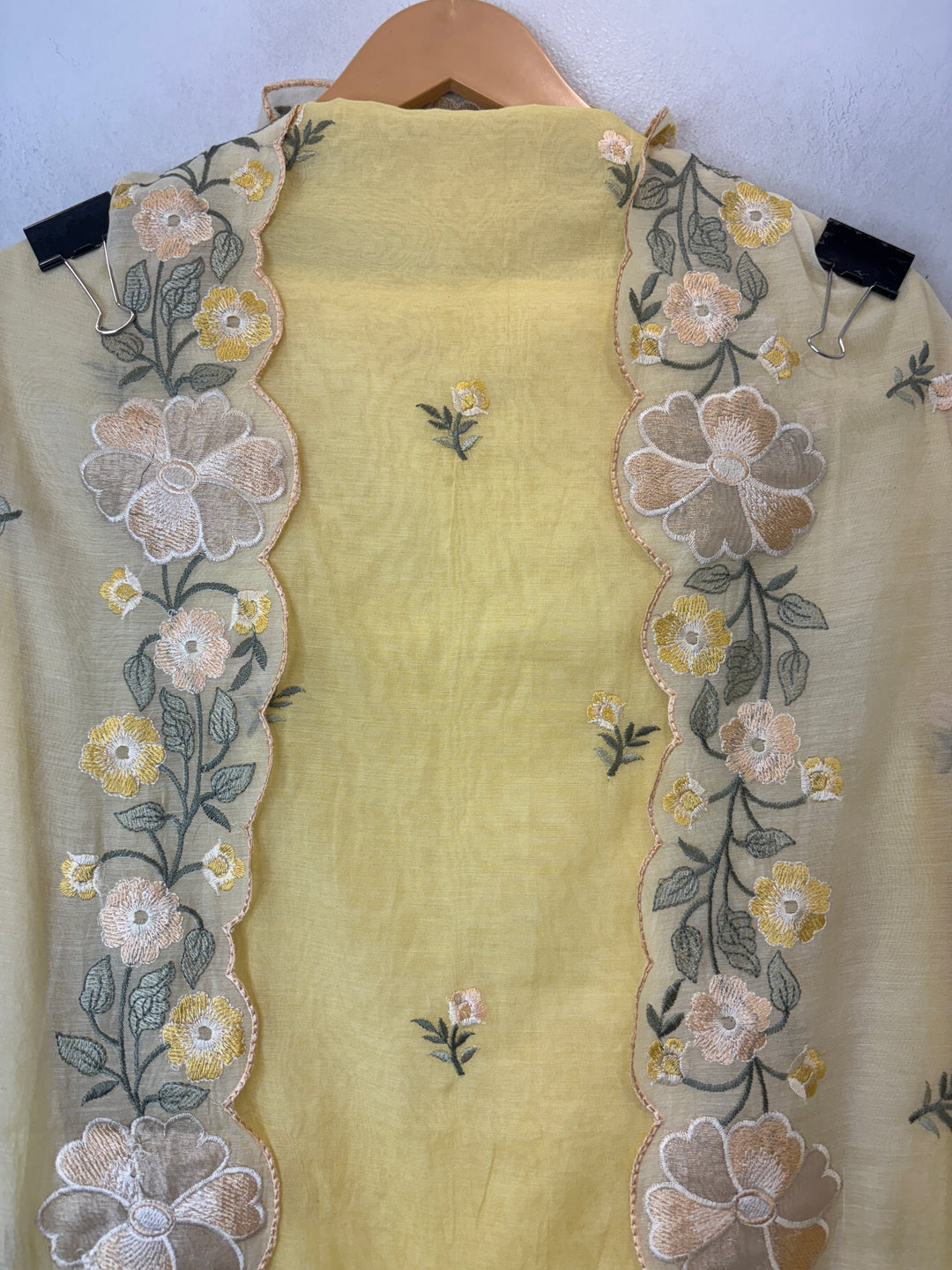 Aanya – Yellow Mul Chanderi Ombre Appliqué Suit