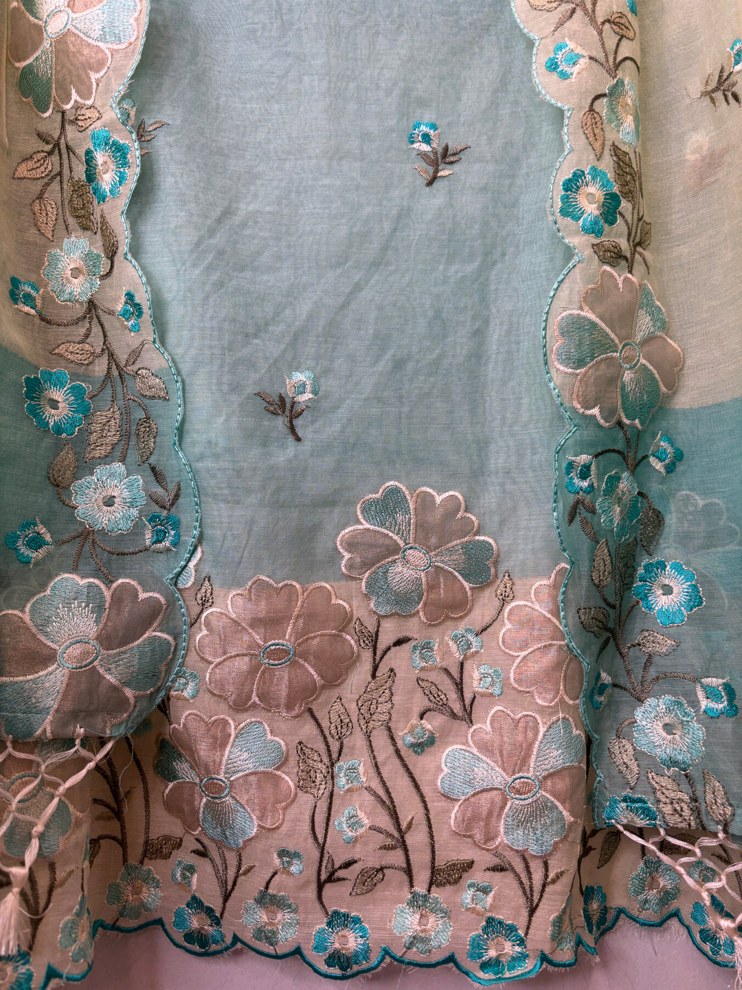 Aanya – Green Yellow Mul Chanderi Ombre Appliqué Suit
