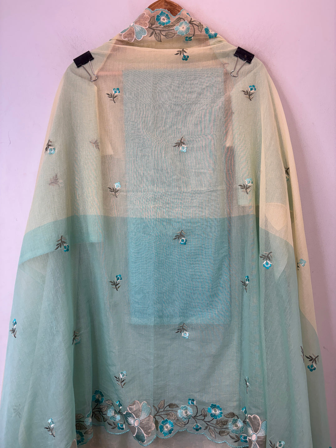 Aanya – Green Yellow Mul Chanderi Ombre Appliqué Suit