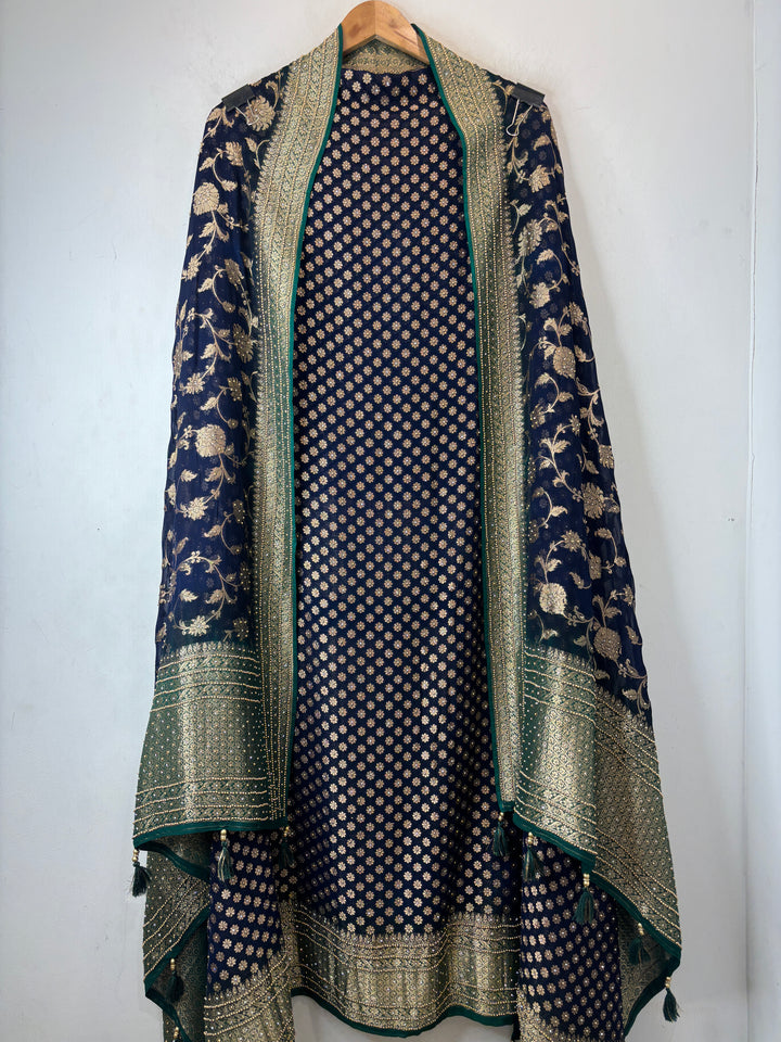 Meher – Pure Khadi Georgette Multi-Gold Suit DBPMN104