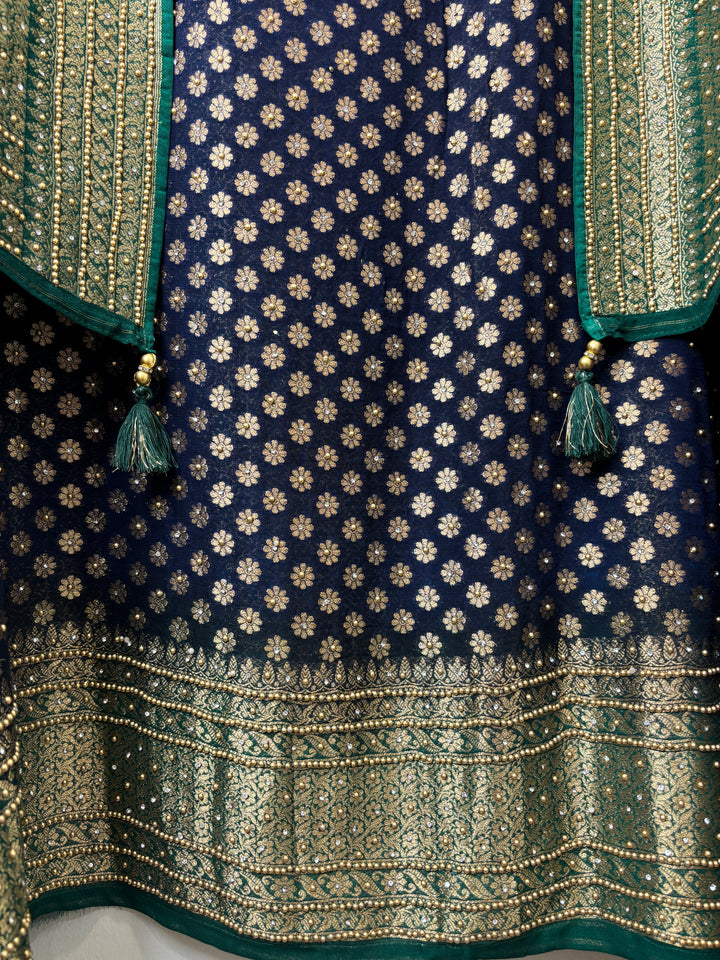 Meher – Pure Khadi Georgette Multi-Gold Suit DBPMN104