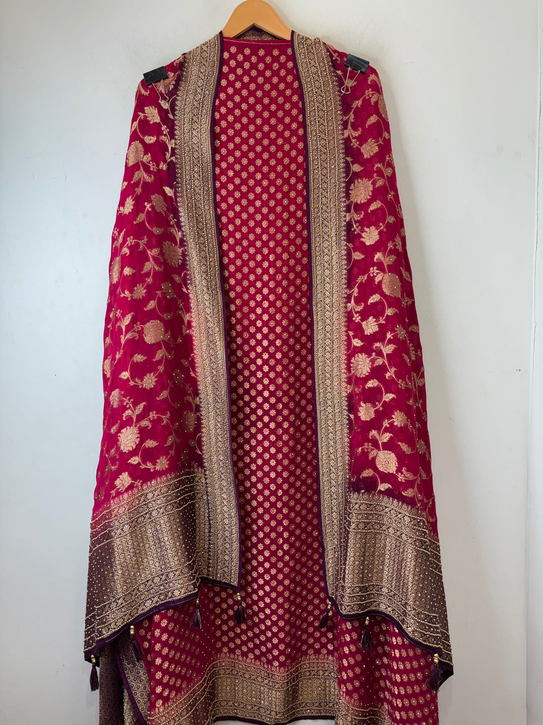 Meher – Pure Khadi Georgette Multi-Gold Suit DBPMN105