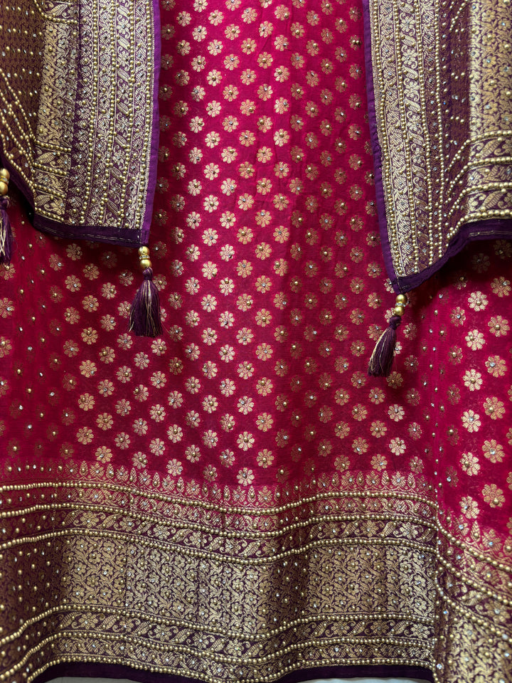 Meher – Pure Khadi Georgette Multi-Gold Suit DBPMN105