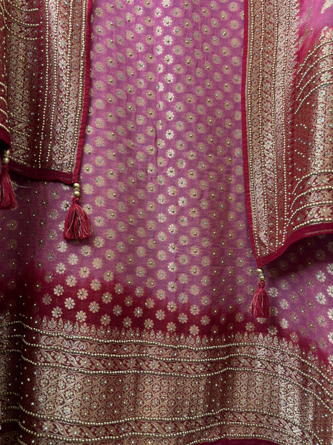 Meher – Pure Khadi Georgette Multi-Gold Suit DBPMN102