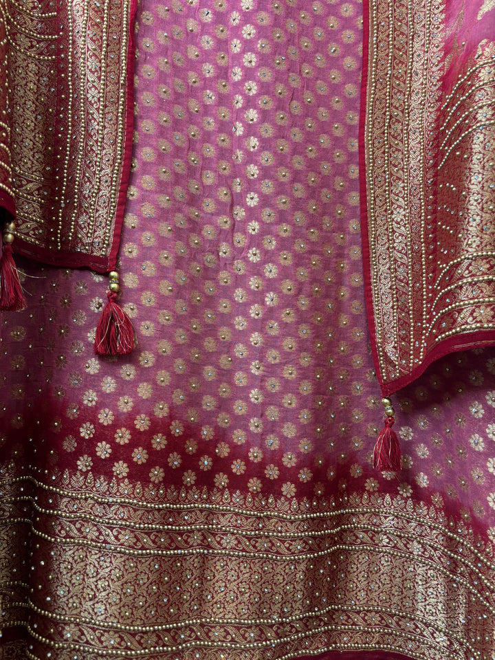 Meher – Pure Khadi Georgette Multi-Gold Suit DBPMN102