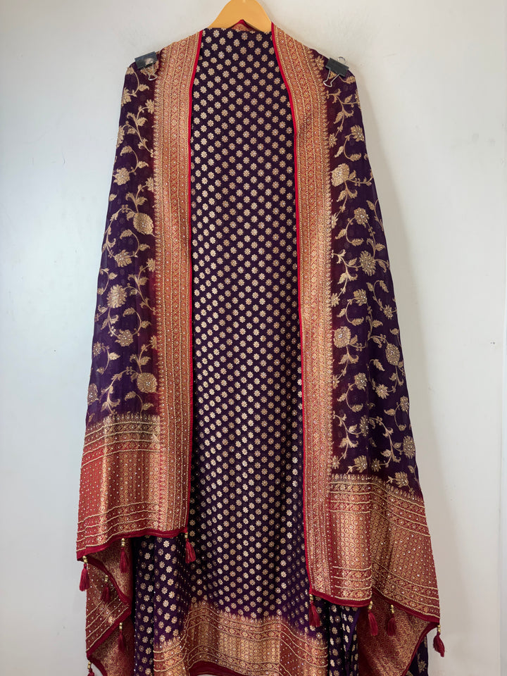 Meher – Pure Khadi Georgette Multi-Gold Suit DBPMN106