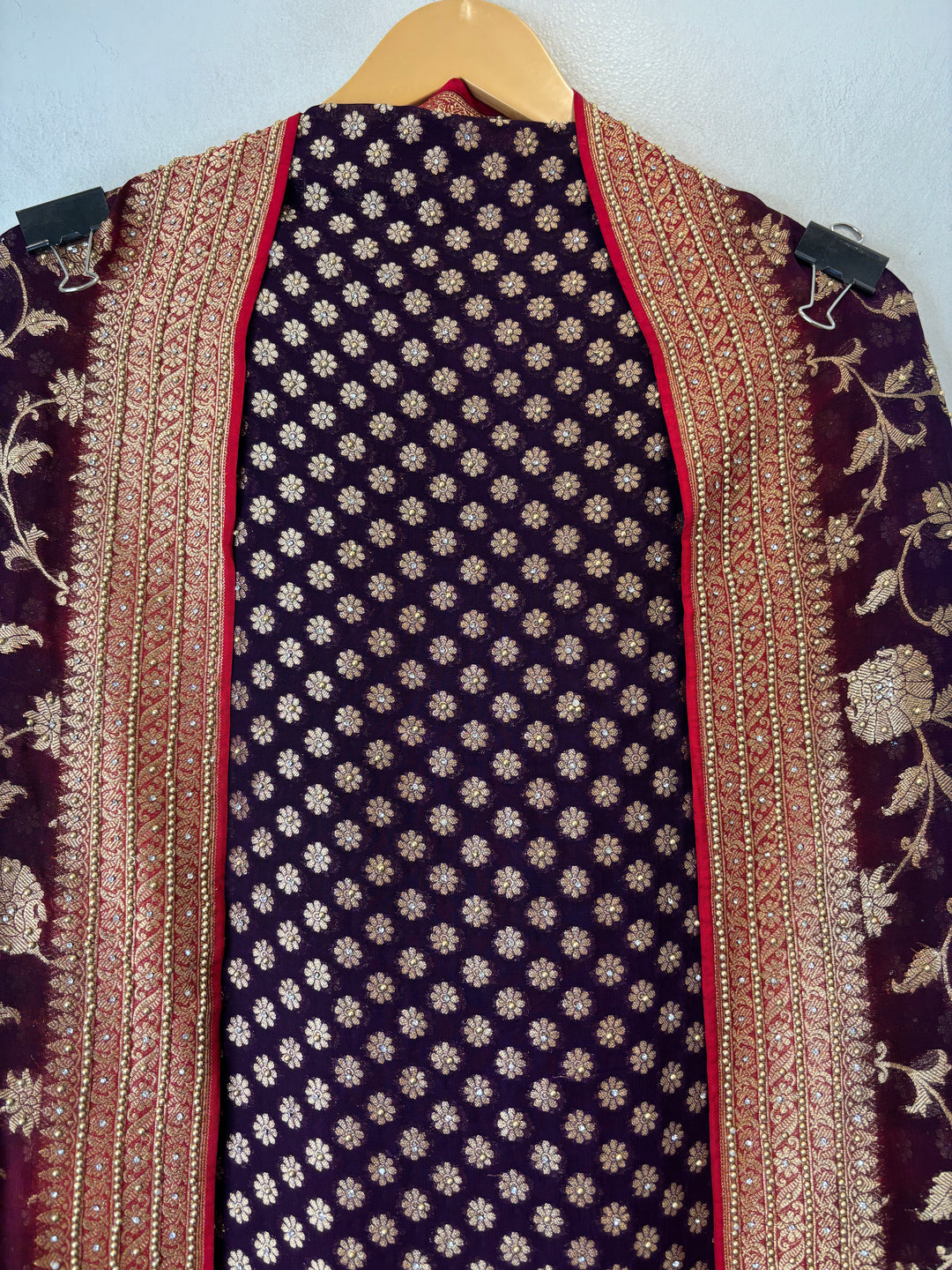 Meher – Pure Khadi Georgette Multi-Gold Suit DBPMN106