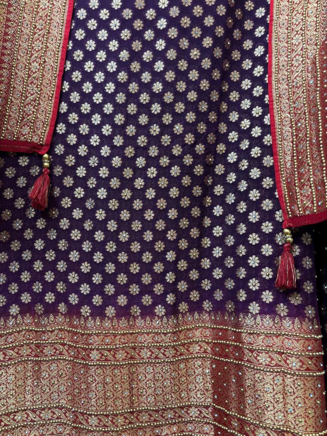Meher – Pure Khadi Georgette Multi-Gold Suit DBPMN106