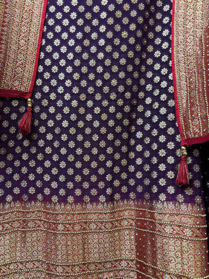 Meher – Pure Khadi Georgette Multi-Gold Suit DBPMN106