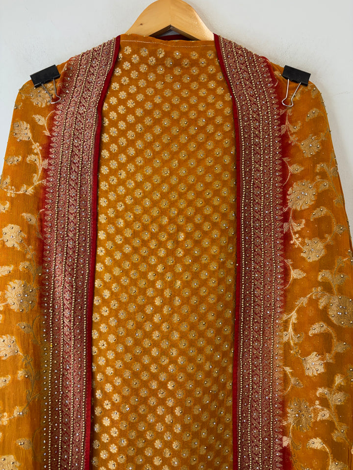 Meher – Pure Khadi Georgette Multi-Gold Suit DBPMN103