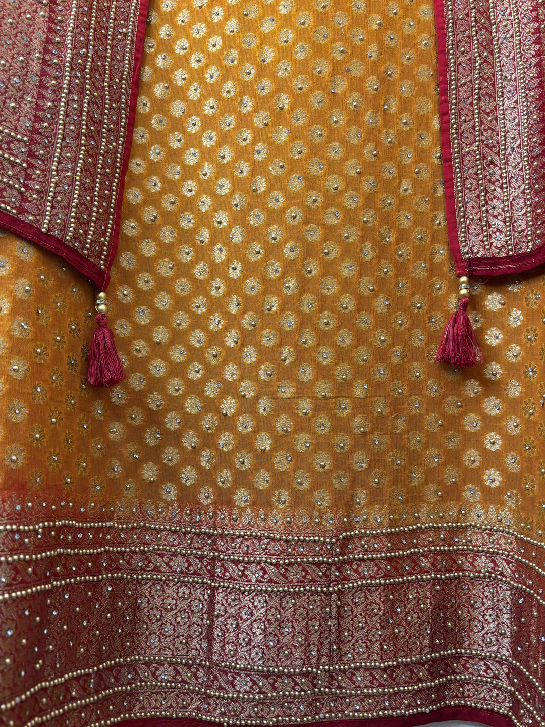 Meher – Pure Khadi Georgette Multi-Gold Suit DBPMN103