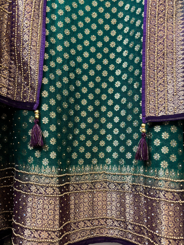 Meher – Pure Khadi Georgette Multi-Gold Suit DBPMN101