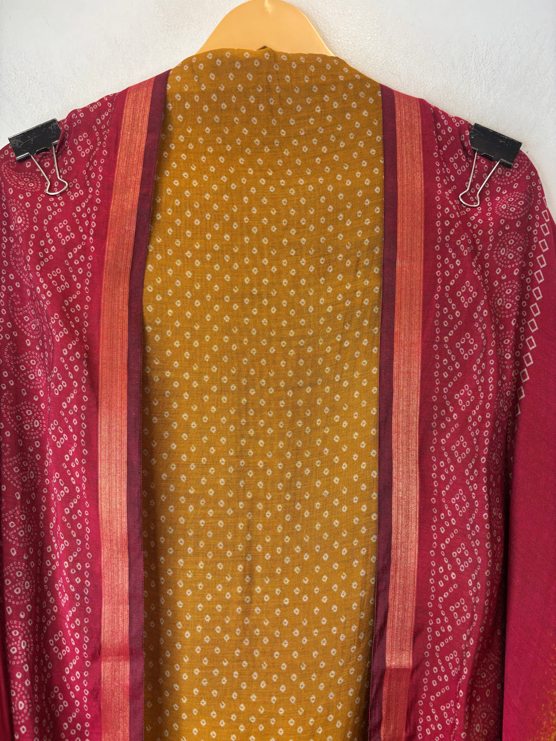 Mahira – Mustard Yellow Maheshwari Ombre Bandhani Printed Suit