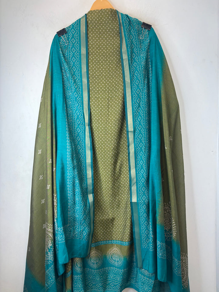 Mahira – Blue Maheshwari Ombre Bandhani Printed Suit