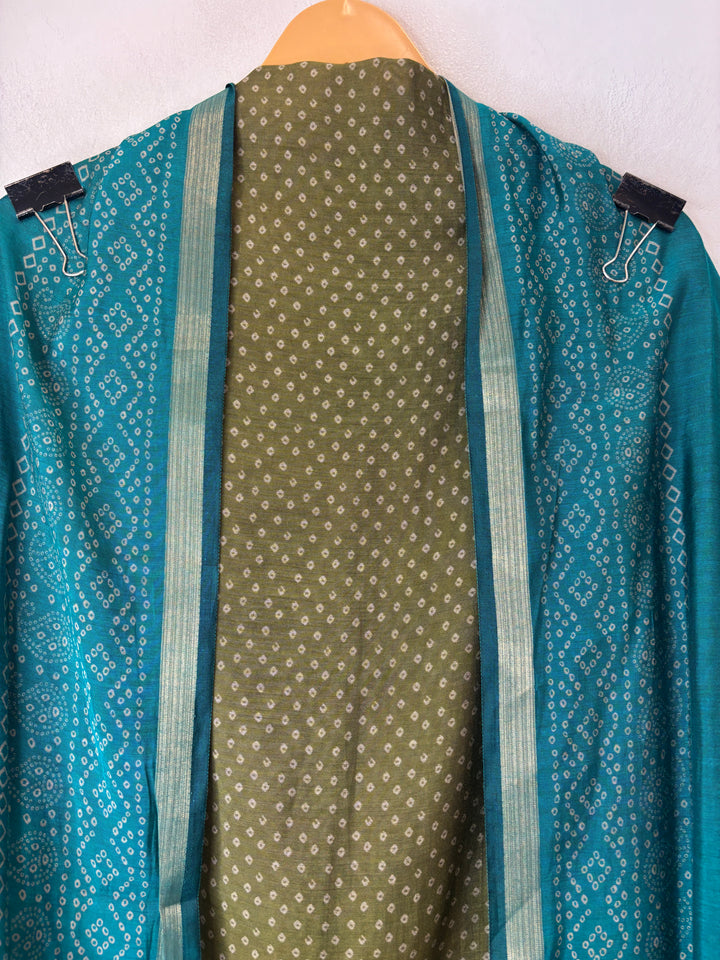 Mahira – Blue Maheshwari Ombre Bandhani Printed Suit