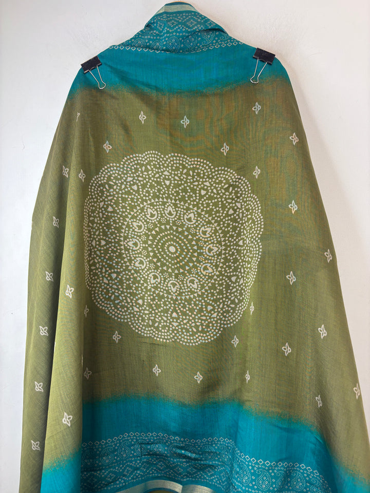 Mahira – Blue Maheshwari Ombre Bandhani Printed Suit