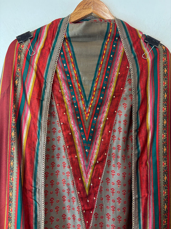 Alina – Pure Silk Embroidered Sequin Highlight Suit DBPMM201