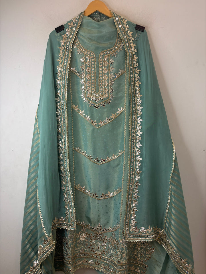 Zoya – Sage Green Tissue Gotta Mirror Work Ensemble