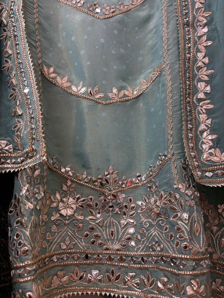 Zoya – Sage Green Tissue Gotta Mirror Work Ensemble