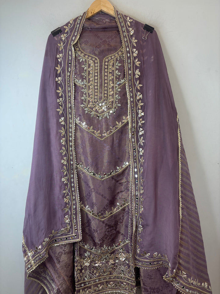 Zoya – Purple Tissue Gotta Mirror Work Ensemble
