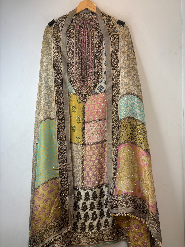 Meher – Tissue Digital Pearl Mirror Print Suit