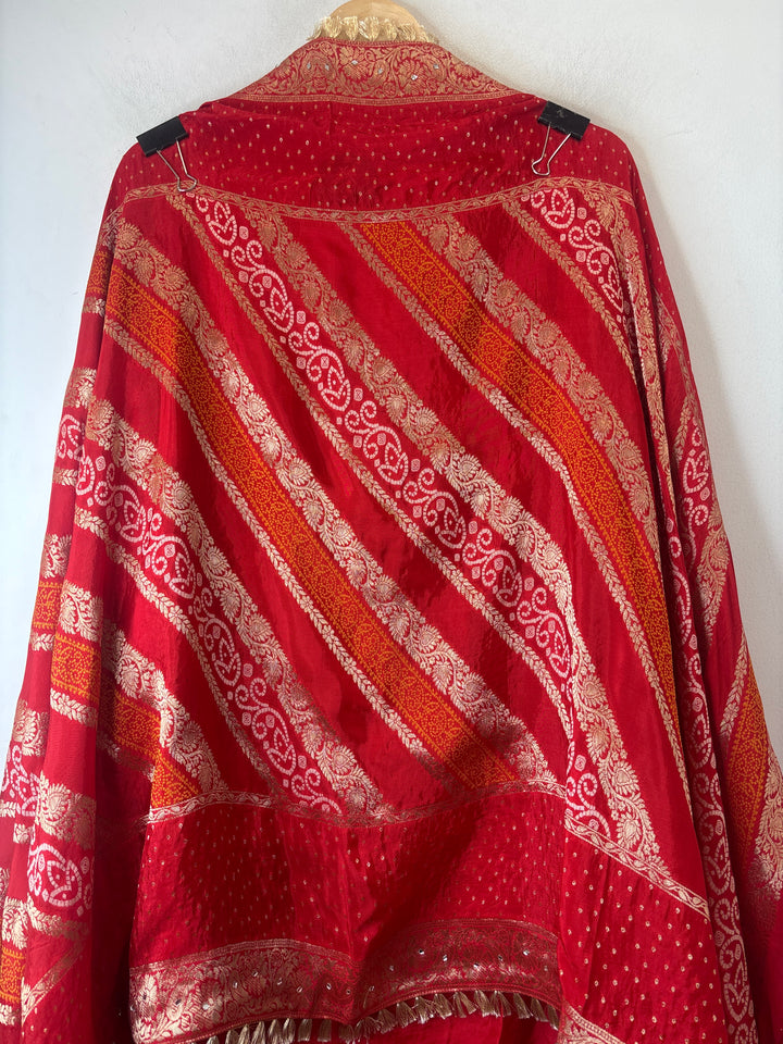 Noor – Orange Silk Banarasi Dabka Mirror Work Suit