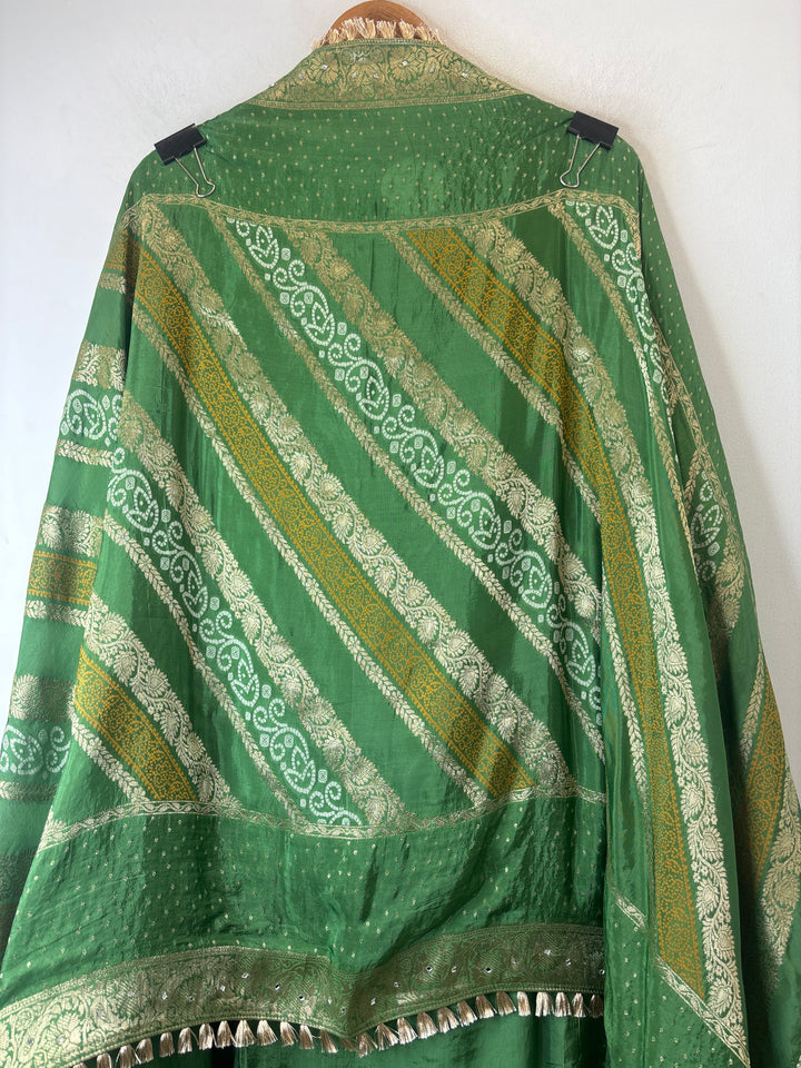 Noor – Green Silk Banarasi Dabka Mirror Work Suit