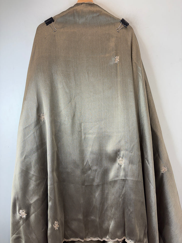 Meher – Greyish Sage Tissue Giraffe Pearl Dabka Suit