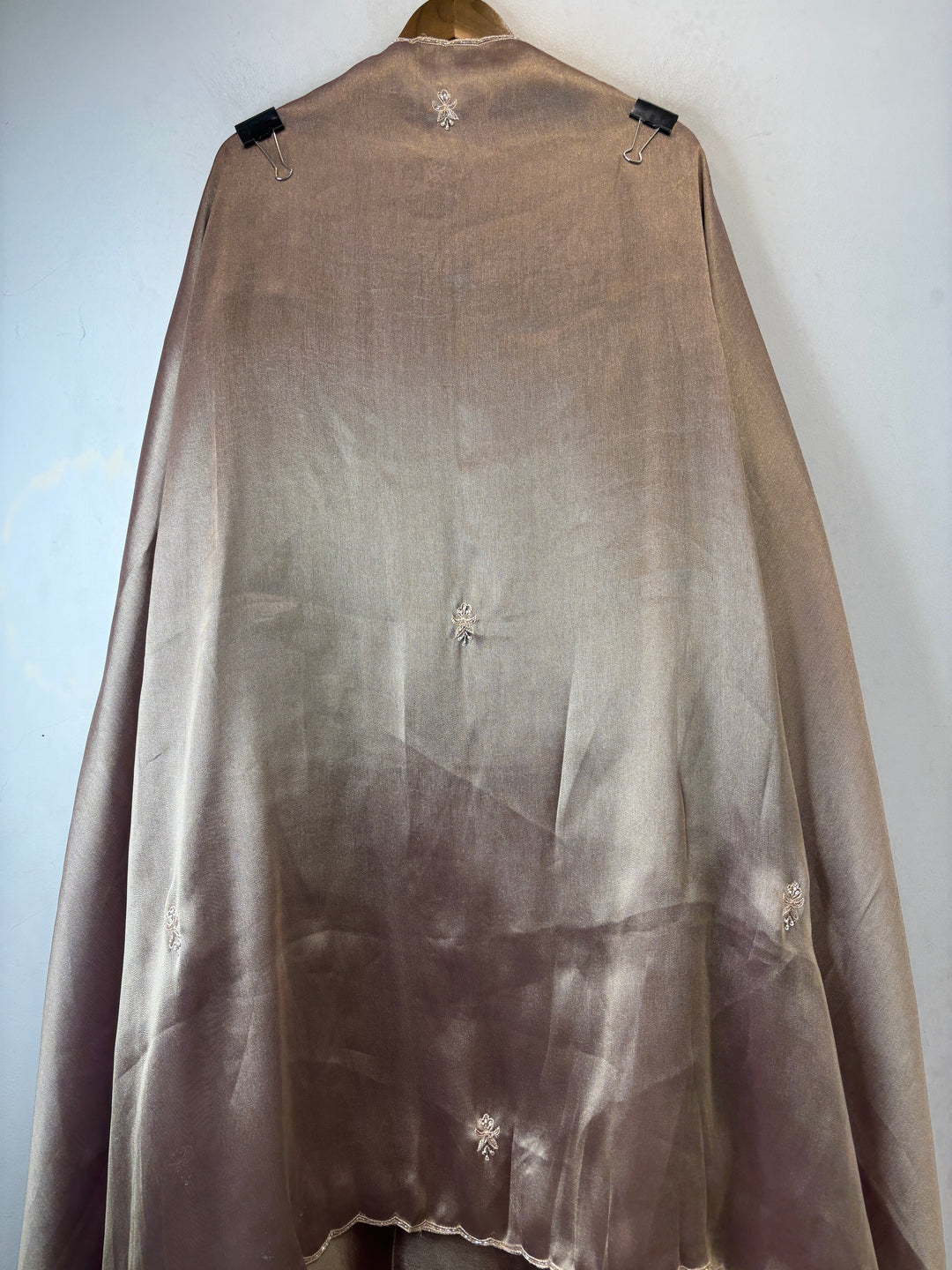 Meher – Dusky Rose Beige Tissue Giraffe Pearl Dabka Suit