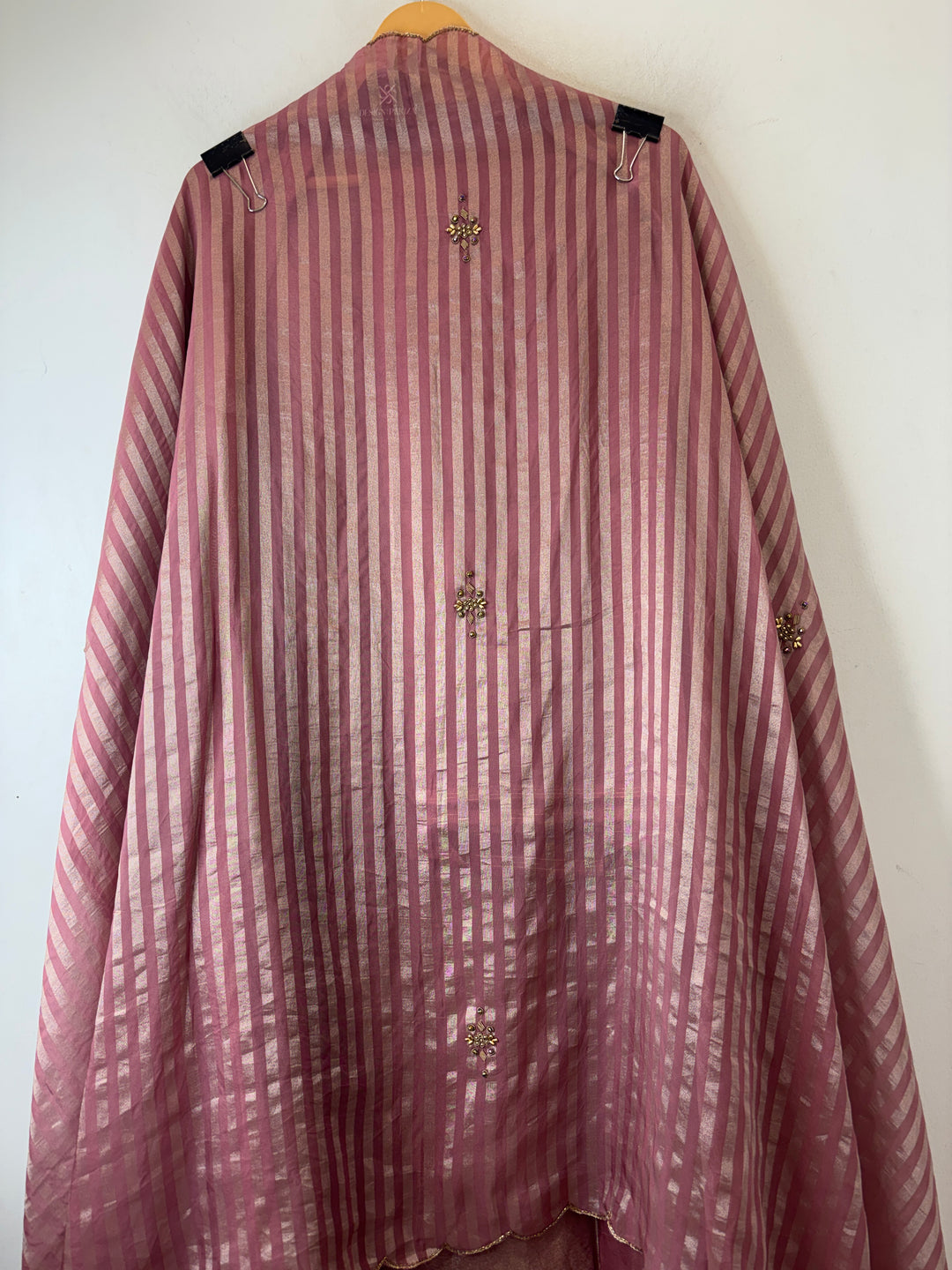 Meher – Onion Pink Giraffe Tissue Dabka Kundan Suit
