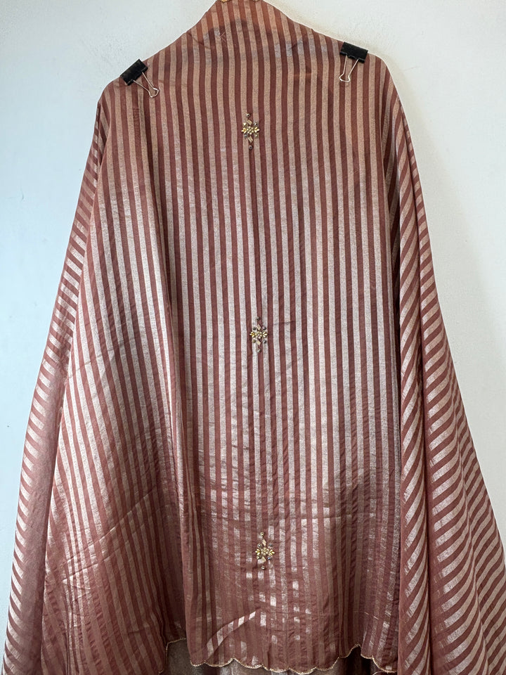 Meher – Mauve Pink Giraffe Tissue Dabka Kundan Suit